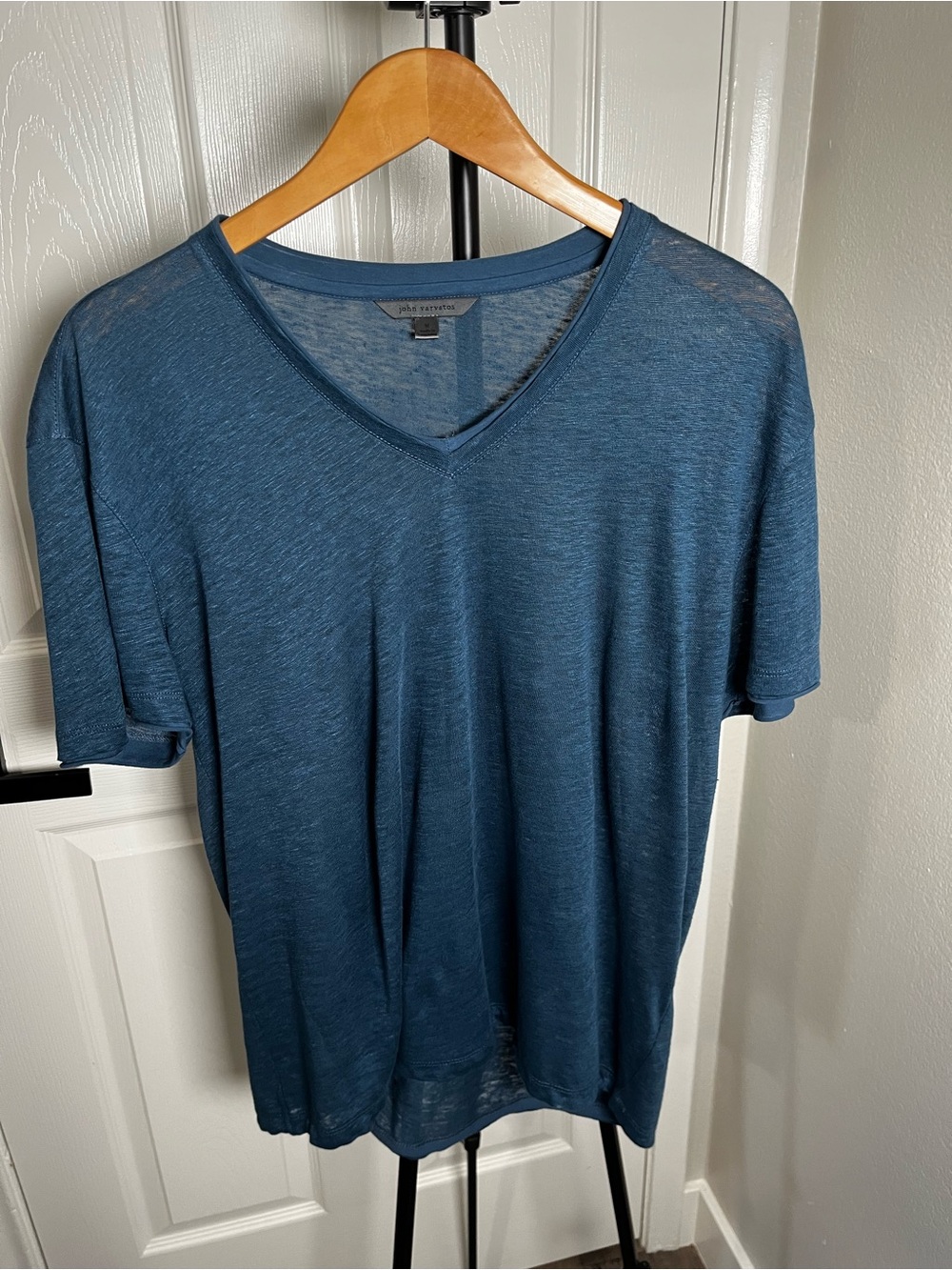 John Varvatos Indigo V-Neck Tee - Men's Blue